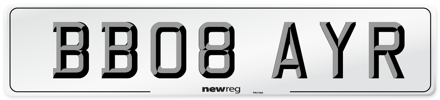 BB08 AYR Number Plate from New Reg